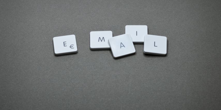 Keyboard keys on gray surface.